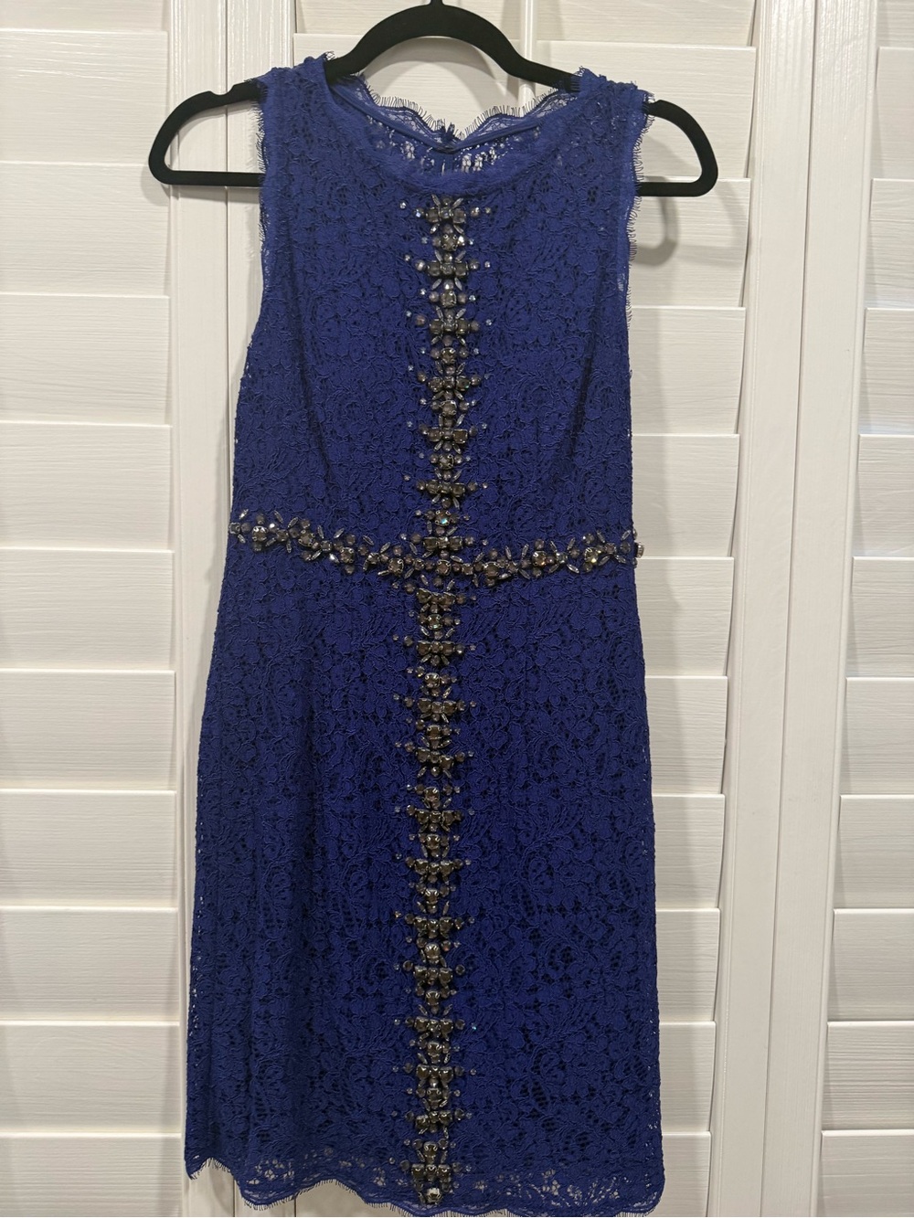Elegant Beaded Lace Dress in Deep Purple
